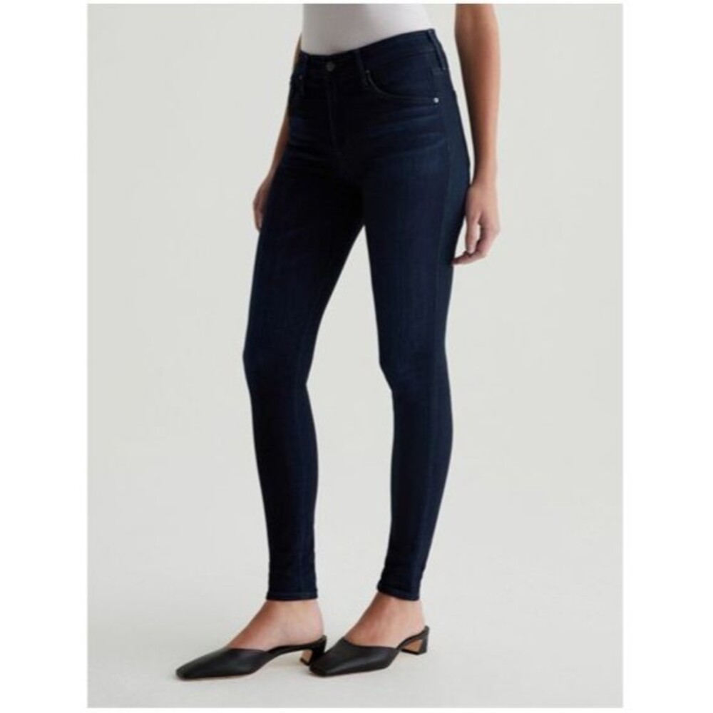 AG Adriano Goldschmied High-Rise Skinny Ankle Jeans Dark Wash Denim Sz 32 Normco